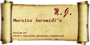 Mersits Jeremiás névjegykártya